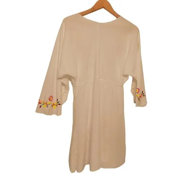 Debbie Katz South Beach swimsuit coverup white embroidered size Small - Picture 5 of 8